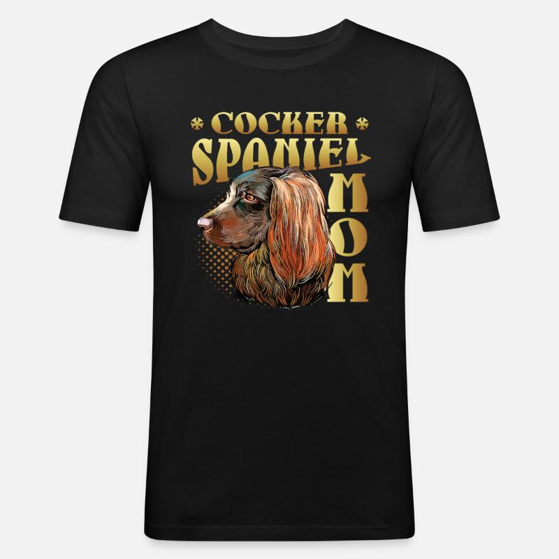 Cocker Spaniel Mom - Männer Slim Fit T-Shirt - Schwarz