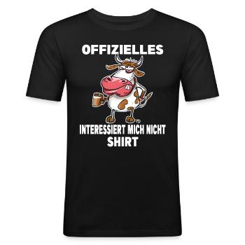 Offizielles Interessiert nicht. Mürrische Lustige - Männer Slim Fit T-Shirt - Schwarz - Vorne - Nik (191cm)