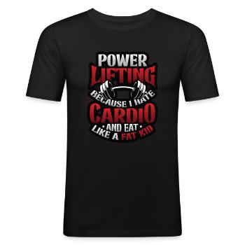 Funny Power Lifting Weightlifting - Men's Slim Fit T-Shirt - black - Front - Nik (191cm)
