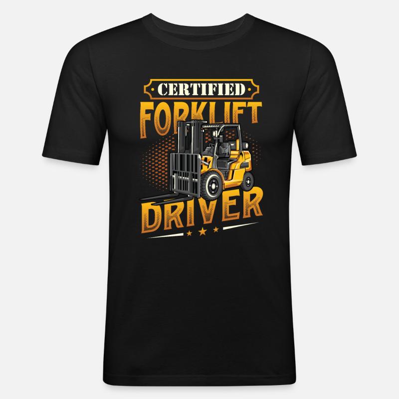 Zertifizierter Gabelstaplerfahrer - Männer Slim Fit T-Shirt - Schwarz