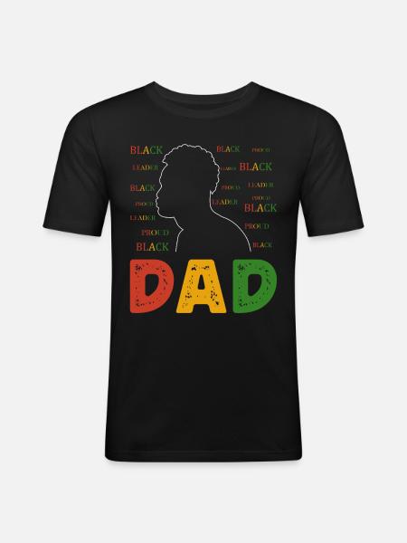 Black father Pride African father - Men's Slim Fit T-Shirt - black