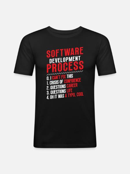 Software development process, programming - Men's Slim Fit T-Shirt - black