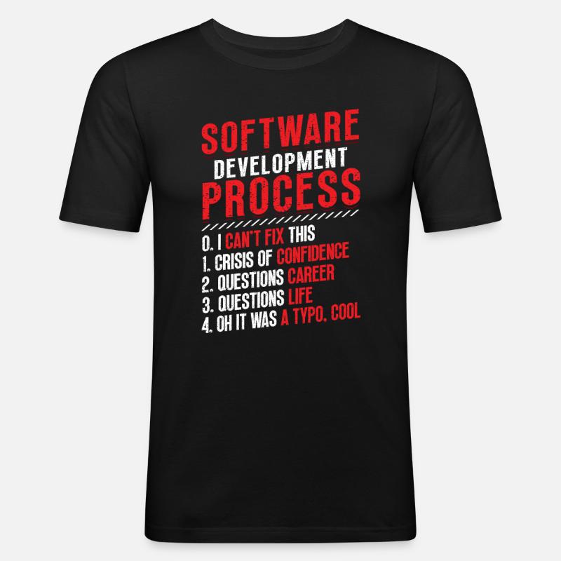 Software-Entwicklungsprozess, Programmierung - Männer Slim Fit T-Shirt - Schwarz