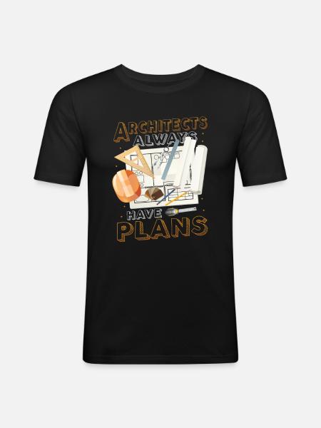 Architects always have plans, architecture - Men's Slim Fit T-Shirt - black