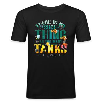 There are no fish in too many tanks - Men's Slim Fit T-Shirt - black - Front - Nik (191cm)