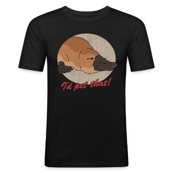 Ornithorynque Cadeau Ornithorynque - T-shirt près du corps Homme - noir - Devant - Nik (191cm)