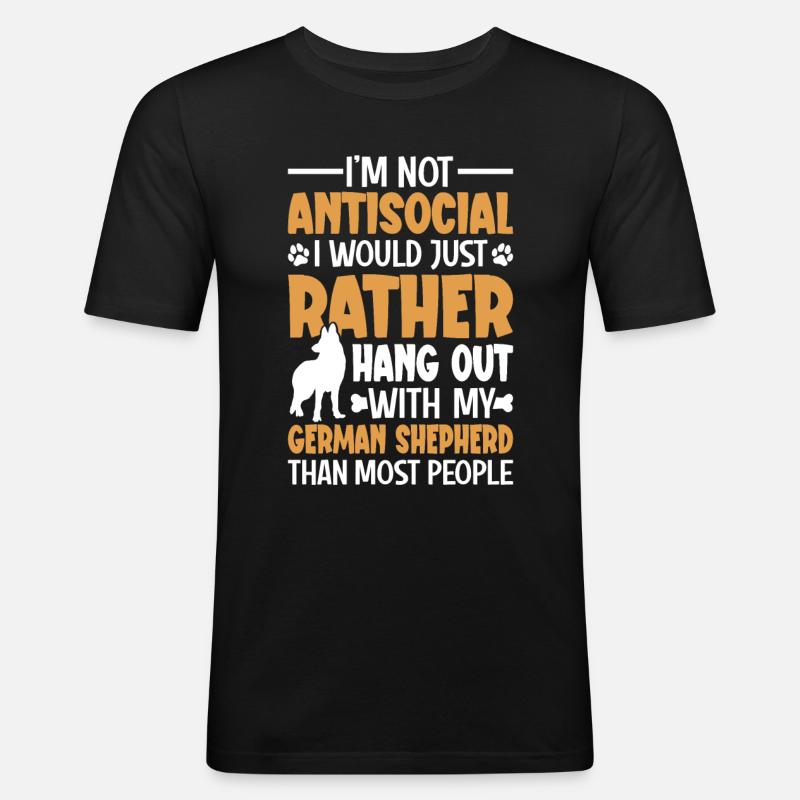 Hundebesitzer Schäferhund - Männer Slim Fit T-Shirt - Schwarz