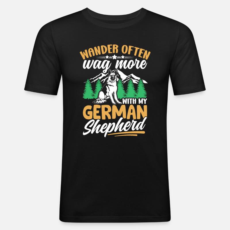 Schäferhund - Männer Slim Fit T-Shirt - Schwarz