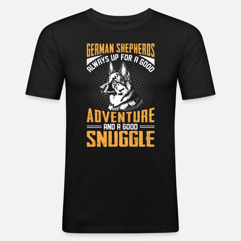 Schäferhund - Männer Slim Fit T-Shirt - Schwarz
