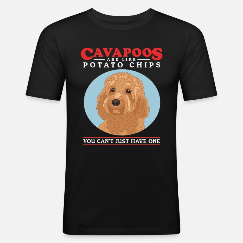 Cavapoo Hund Cavoodle Hundebesitzer Geschenk - Männer Slim Fit T-Shirt - Schwarz