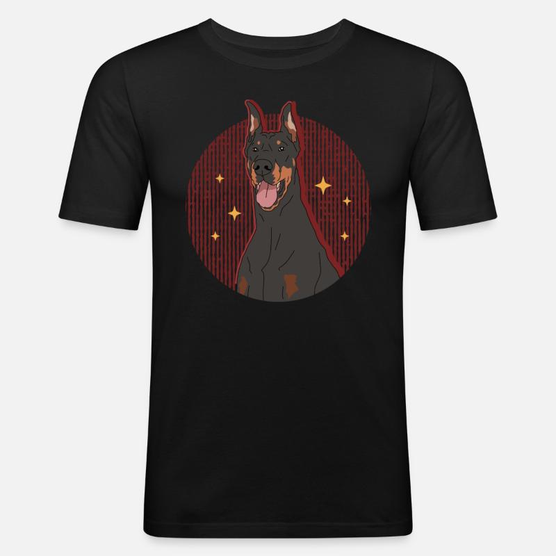 Dobermann Hundebesitzer Hunde Geschenk - Männer Slim Fit T-Shirt - Schwarz