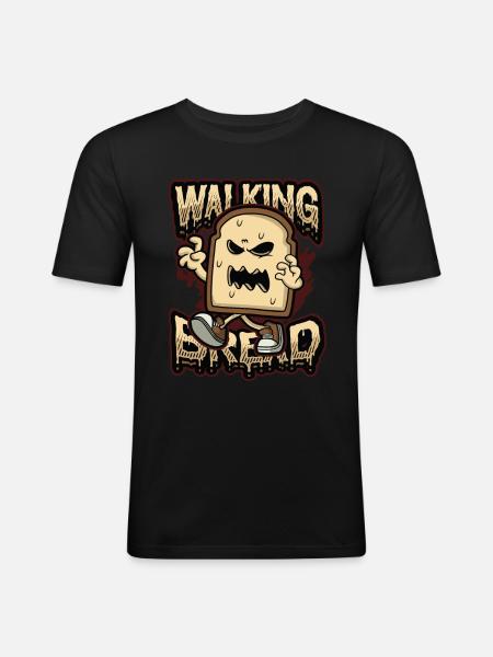 Walking Bread, Funny Halloween Costume - Men's Slim Fit T-Shirt - black
