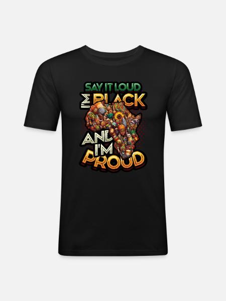 African American Black History - Men's Slim Fit T-Shirt - black