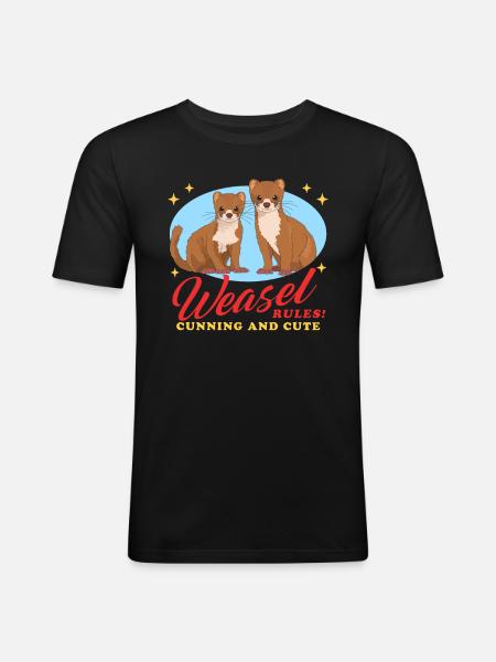 Weasel Mouse Weasel Dwarf Weasel Gift - Men's Slim Fit T-Shirt - black