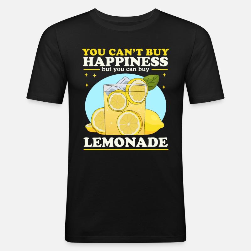 Limonade Brause | Zitronen Limonade Geschenk - Männer Slim Fit T-Shirt - Schwarz