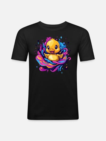 Squeaky Rubber Duck Splash - Men's Slim Fit T-Shirt - black