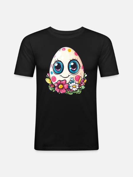 Happy Dots Egg - Men's Slim Fit T-Shirt - black