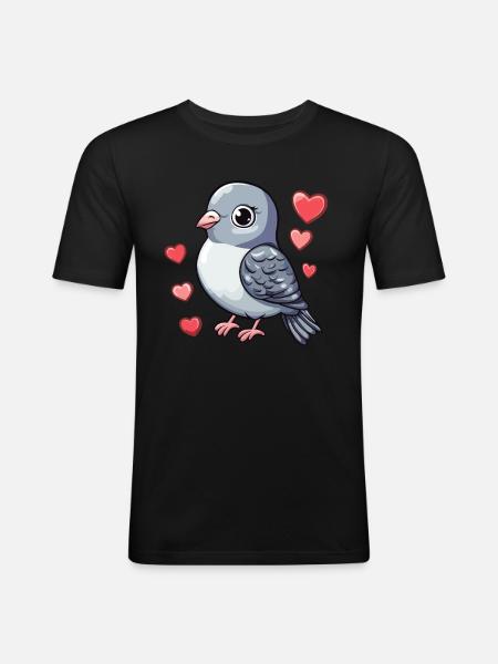 Dove full of love - Men's Slim Fit T-Shirt - black