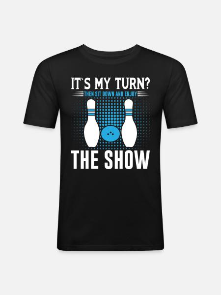 Bowling - Männer Slim Fit T-Shirt - Schwarz