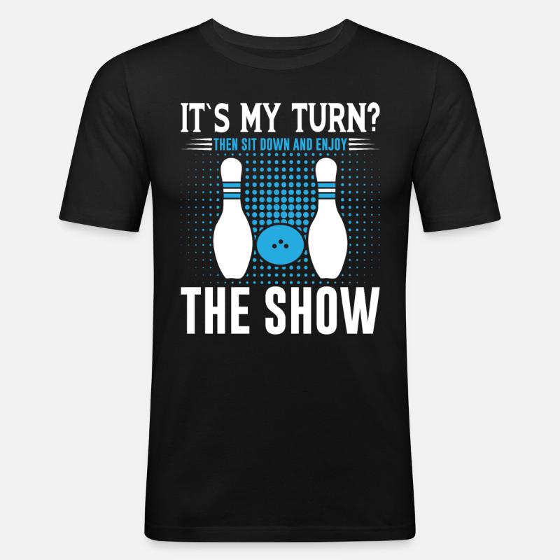 Bowling - Männer Slim Fit T-Shirt - Schwarz