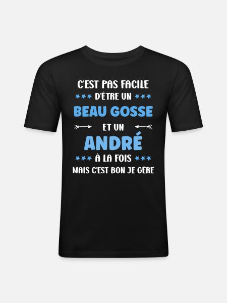 André - T-shirt près du corps Homme - noir