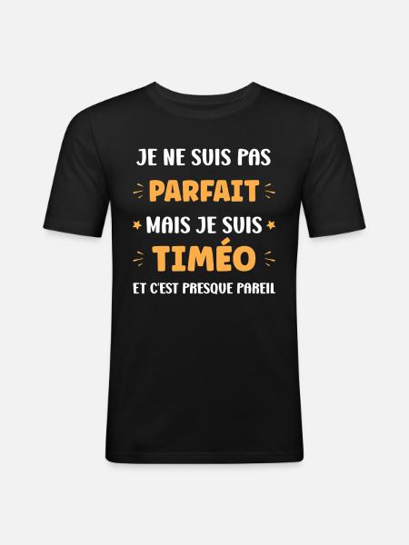 Timo - T-shirt près du corps Homme - noir
