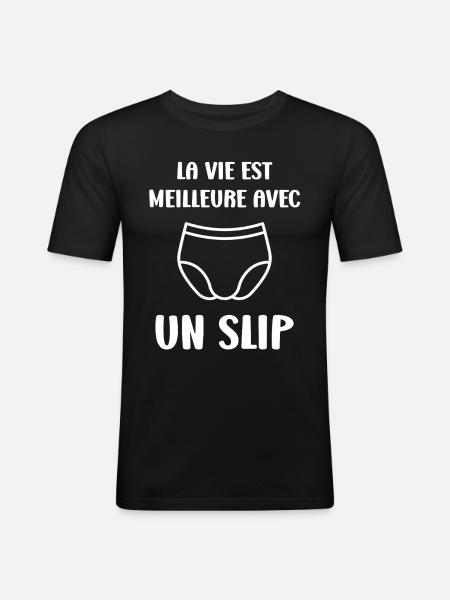 Slip - T-shirt près du corps Homme - noir