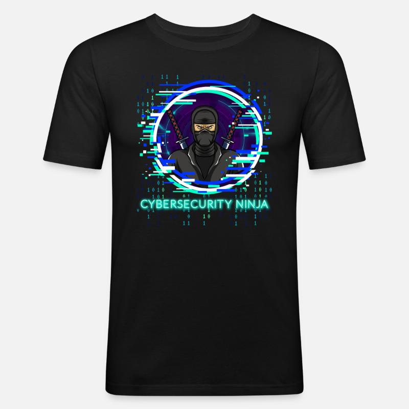 Cybersecurity Ninja Code Programmierer Nerd - Männer Slim Fit T-Shirt - Schwarz