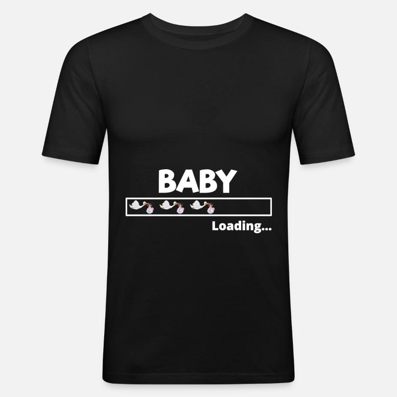 Baby Loading | Schwangerschaft Geschenk - Männer Slim Fit T-Shirt - Schwarz
