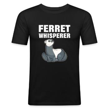 Ferret Whisperer Pet Ferrets Animal - Men's Slim Fit T-Shirt - black - Front - Nik (191cm)