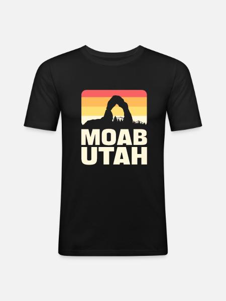 Moab Utah Vitange Mountain - Men's Slim Fit T-Shirt - black