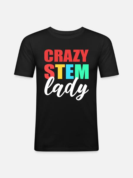 Crazy Stem Lady Steminist Science - Men's Slim Fit T-Shirt - black