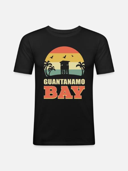 Guantanamo Bay Guantanamo Bay Gtmo Gitmo Nsgb Ma - Maglietta aderente da uomo - nero