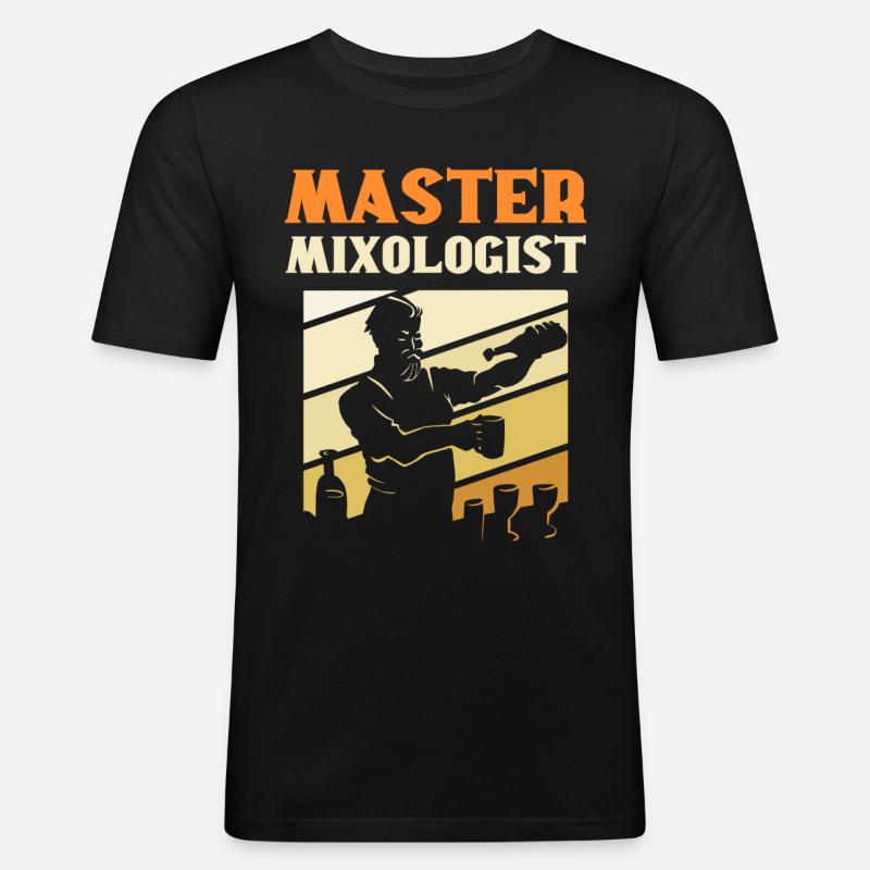 Master Mixologist Bartender Barkeeper - Männer Slim Fit T-Shirt - Schwarz