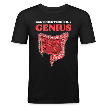 Gastroenterology Genius Gastroenterology - Männer Slim Fit T-Shirt - Schwarz - Vorne - Nik (191cm)