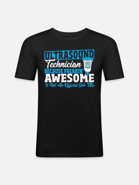 Ultrasound Technician Job Title Sonographer - Men's Slim Fit T-Shirt - black