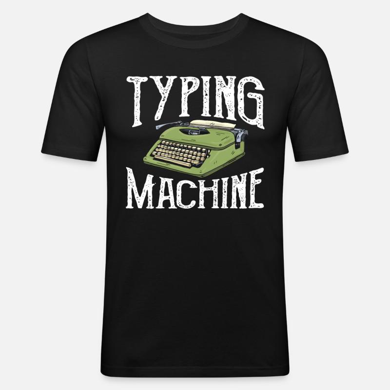 Autore Typewriter Typewriter - Maglietta aderente da uomo - nero