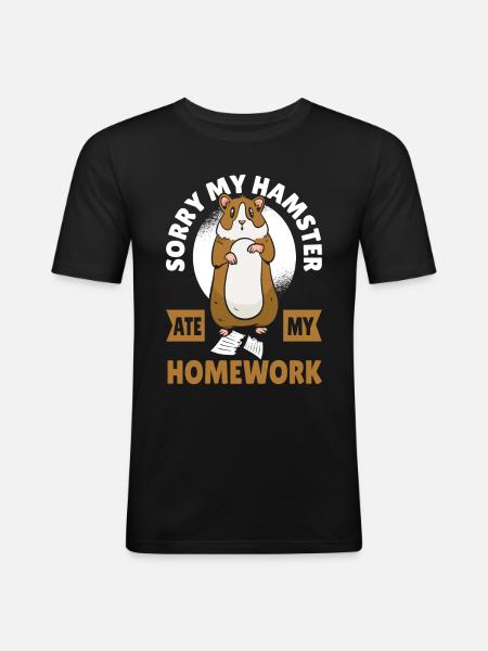 Désolé, mon hamster a mon - T-shirt près du corps Homme - noir