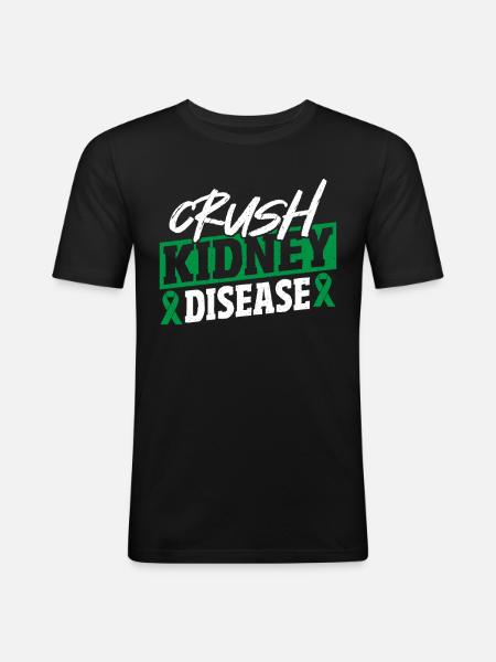 Crush Kidney Disease Green Ribbon - Men's Slim Fit T-Shirt - black
