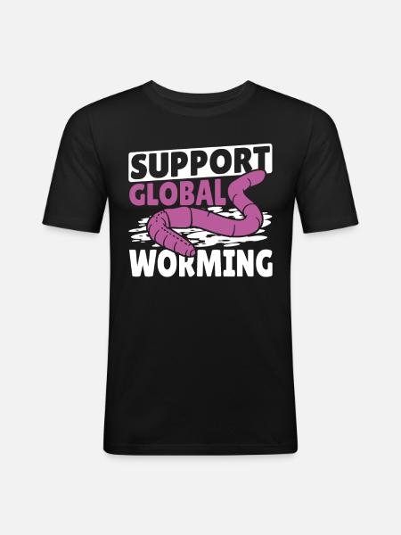 Support Global Worming Worm Farming Vermiculture - Men's Slim Fit T-Shirt - black