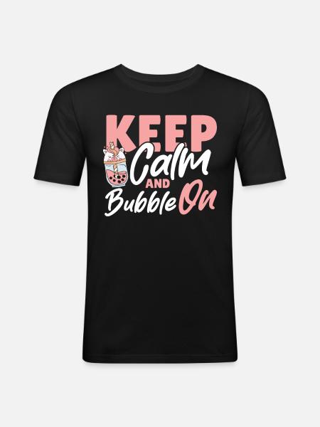 Boba Tea Green Tea Matcha - Men's Slim Fit T-Shirt - black