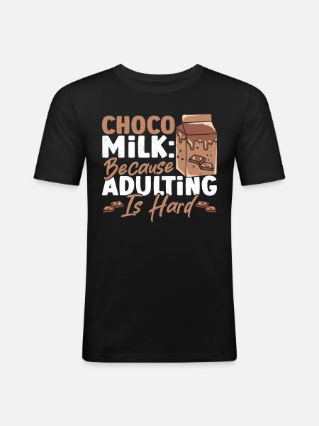 Cocoa Drink Chocolate Powder Dairy - Men's Slim Fit T-Shirt - black