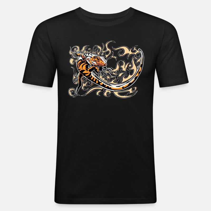 Kleiner Kaiman - Männer Slim Fit T-Shirt - Schwarz