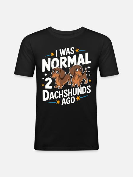 Chien teckel - T-shirt près du corps Homme - noir