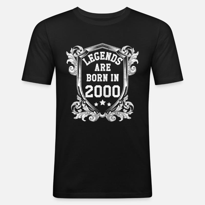 2000 - Männer Slim Fit T-Shirt - Schwarz