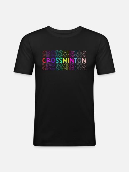 Crossminton Bunt - Männer Slim Fit T-Shirt - Schwarz
