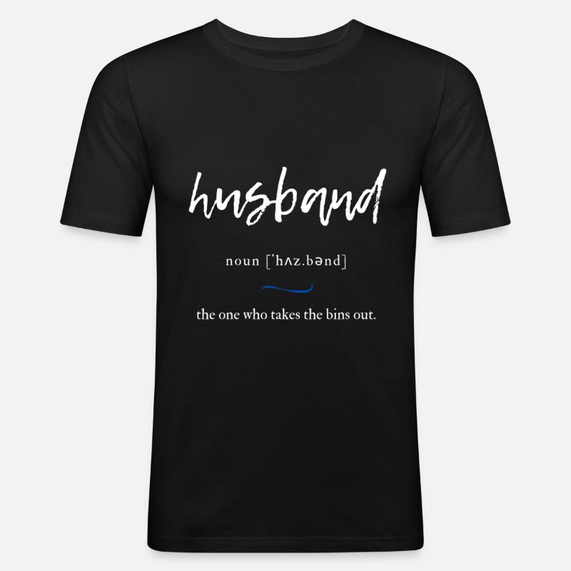 Husband (Ehemann) Convoluted Edition Black - Männer Slim Fit T-Shirt - Schwarz