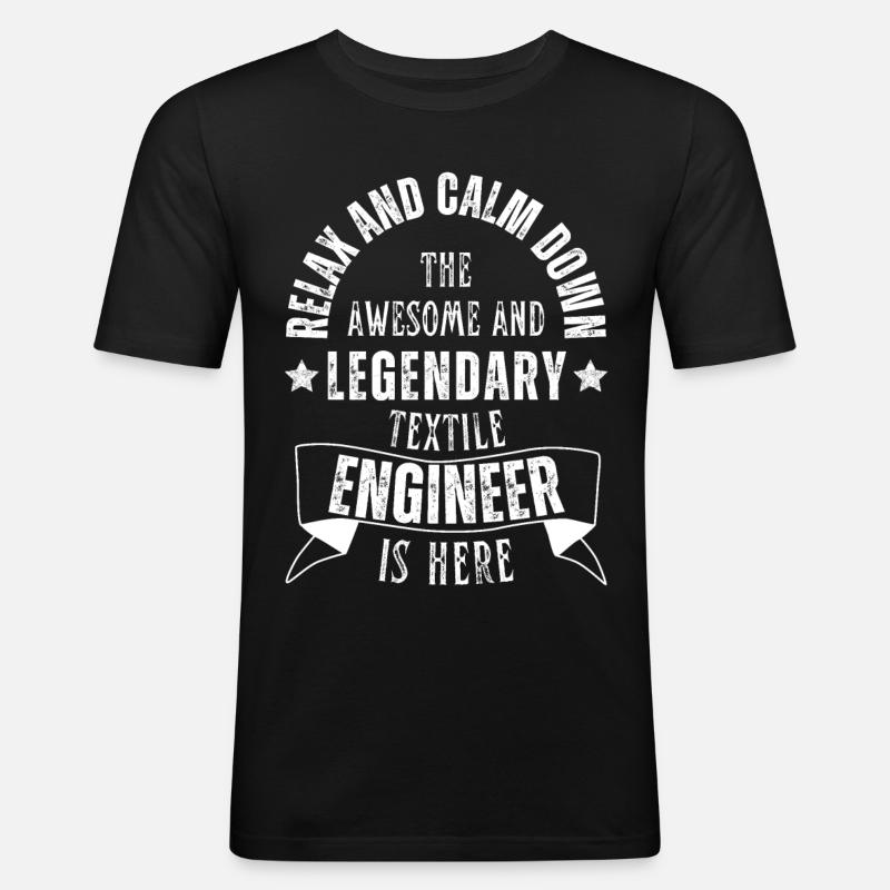 Legendärer Textilingenieur ist hier Beruf - Männer Slim Fit T-Shirt - Schwarz