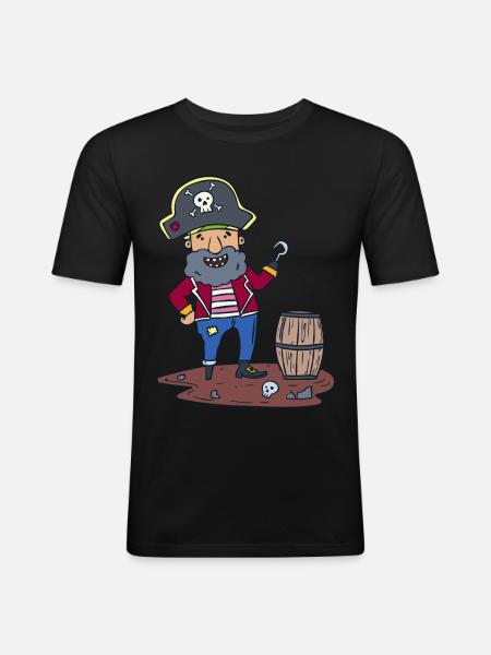 Pirate Robber Rum - Men's Slim Fit T-Shirt - black