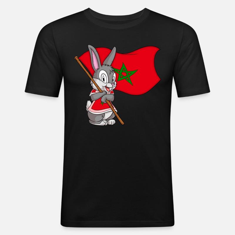 Morocco Rabbit - Men's Slim Fit T-Shirt - black